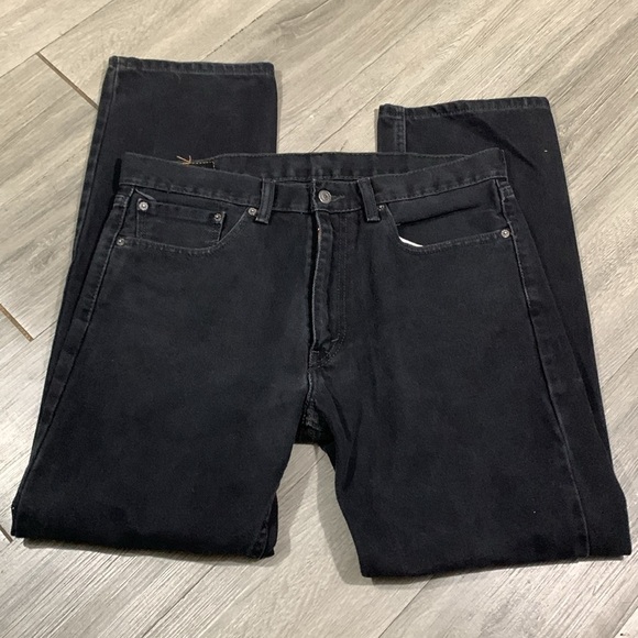 Levi’s 505 Black Straight Fit 100% Cotton Zip Fly Jeans size 34x30 - Picture 7 of 12